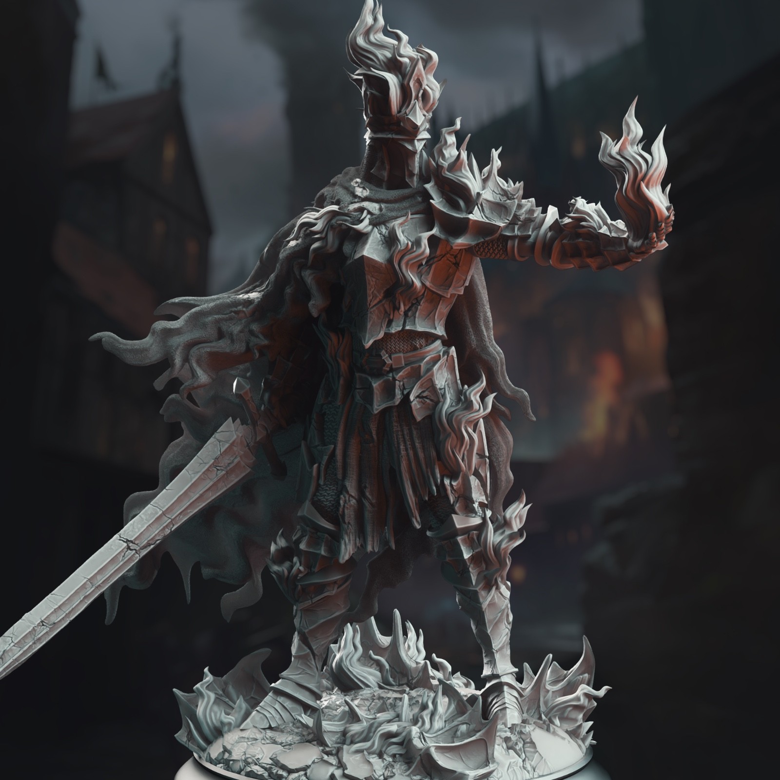 The Burning Knight - Ser Elias the Heartless 32mm Resin Miniature D&D DND