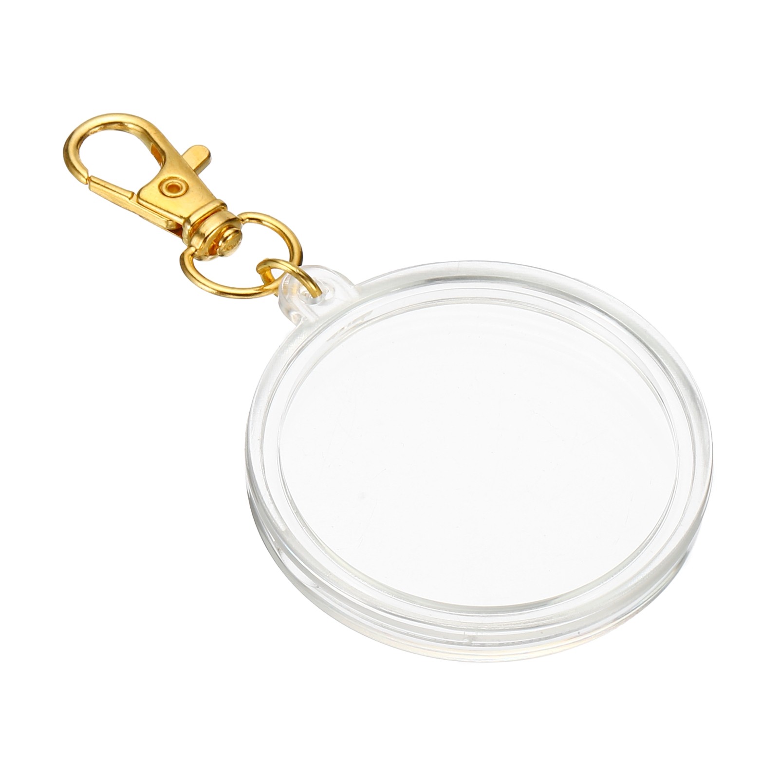 Plastic Coin Holder Keychain, Coin Case with Key Ring Buckle, Golden