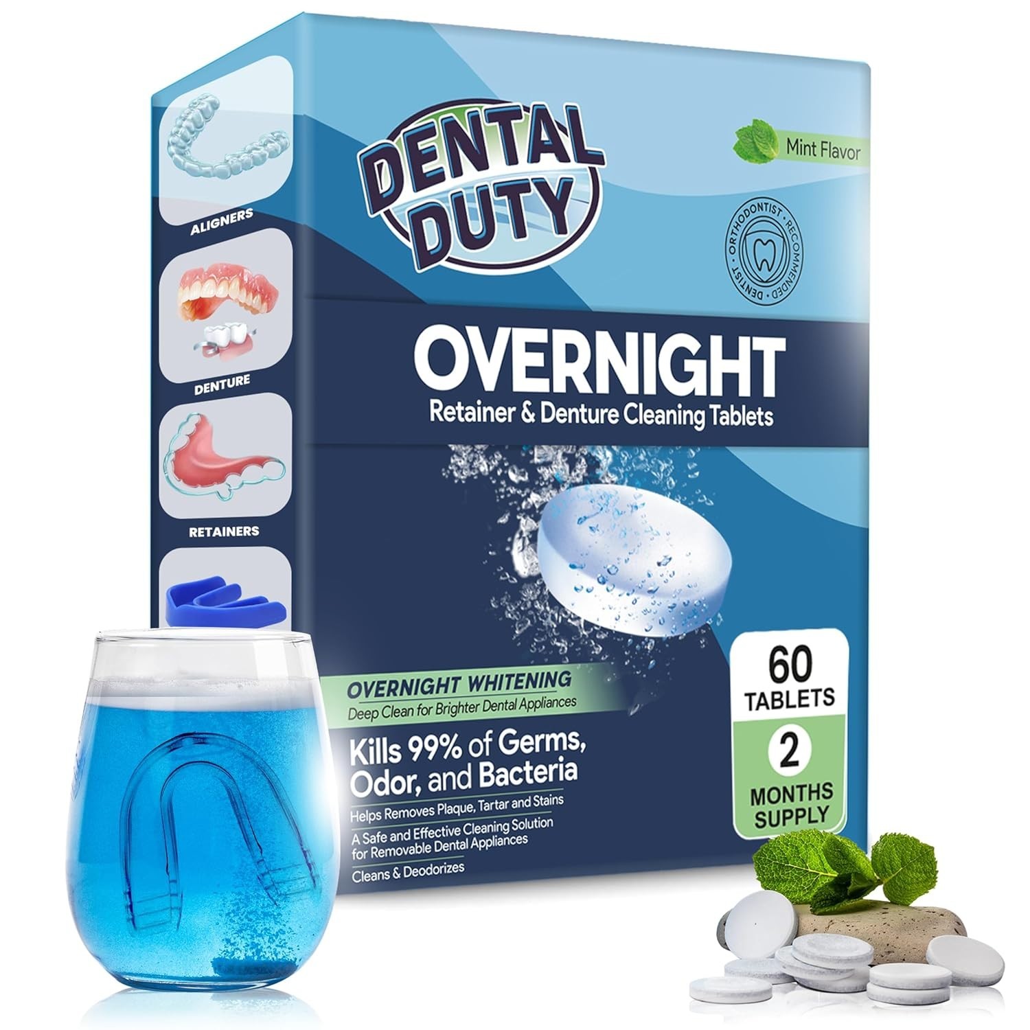 60-Count Extra Strength Overnight Denture & Retainer Cleaning Tablets