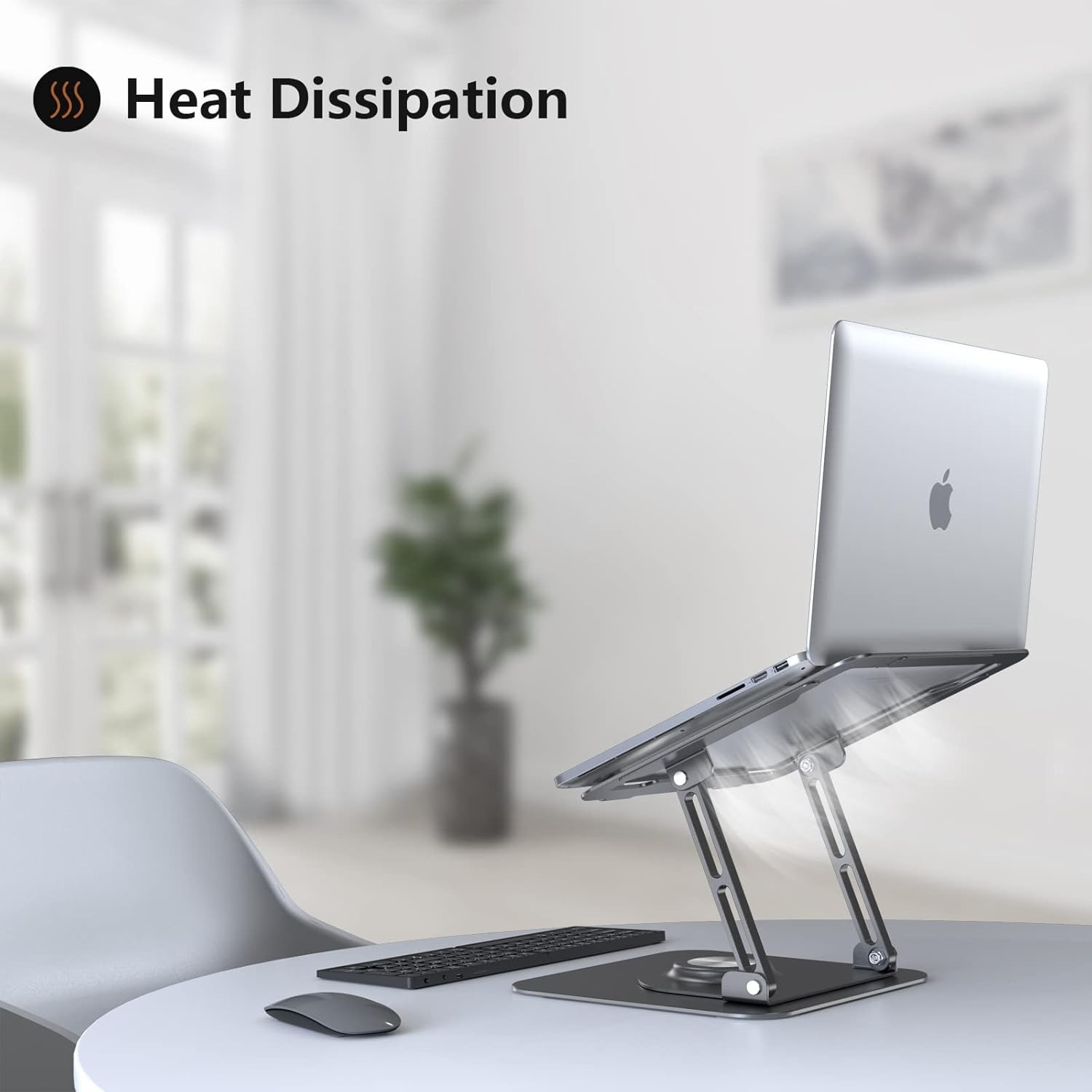 Laptop Stand for Desk, Adjustable Computer Stand with 360° Rotating Base, Erg...