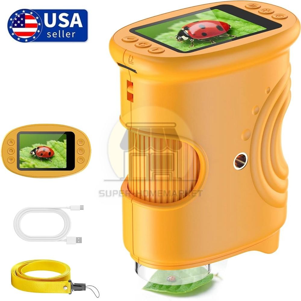 Microscope for Kids - 1000X Kids Handheld Pocket Microscope with 4K IPS Scree