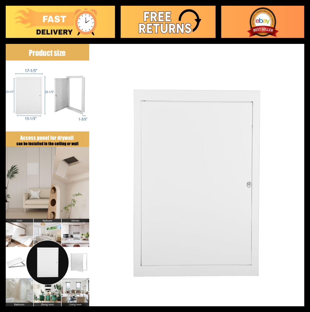 Thick 1mm 16x24 Drywall Access Panel - Attic & Ceiling Door, Durable Metal Desig