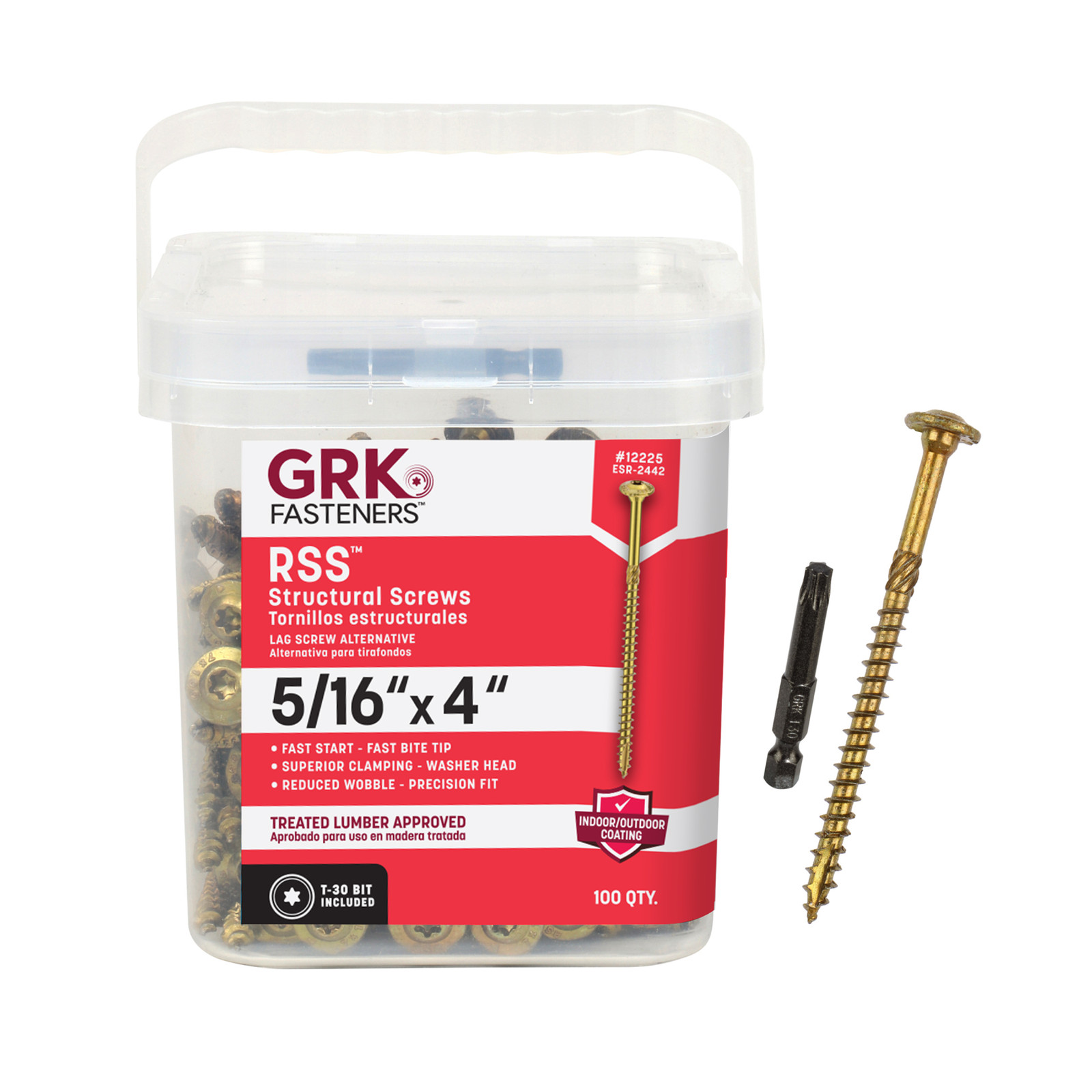 GRK Fasteners RSS™ 5/16 x 4" Rugged Structural Framing Screws, 100 PCS