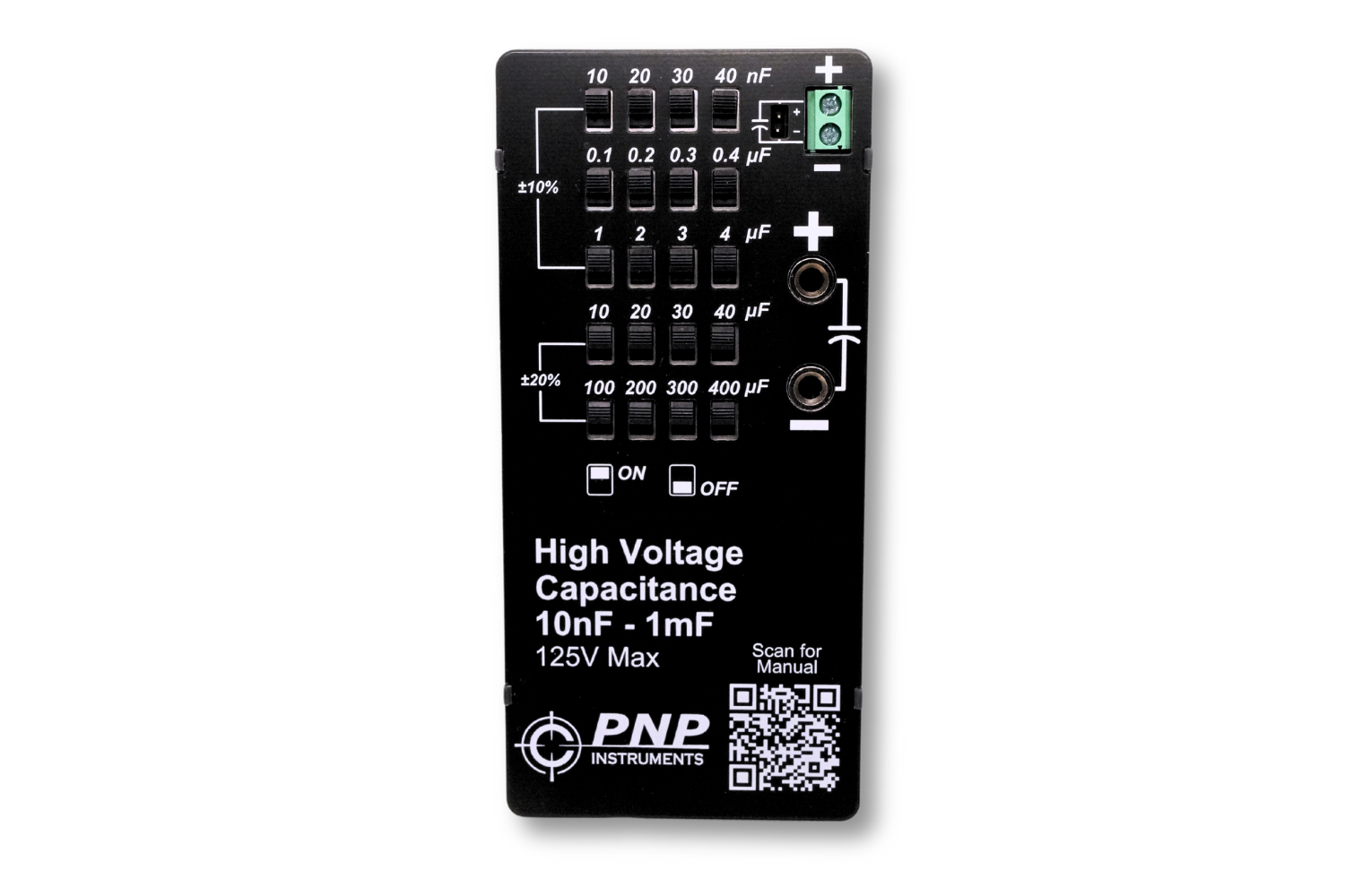 5 Decade Capacitance Box 10nF – 1mF (125V)