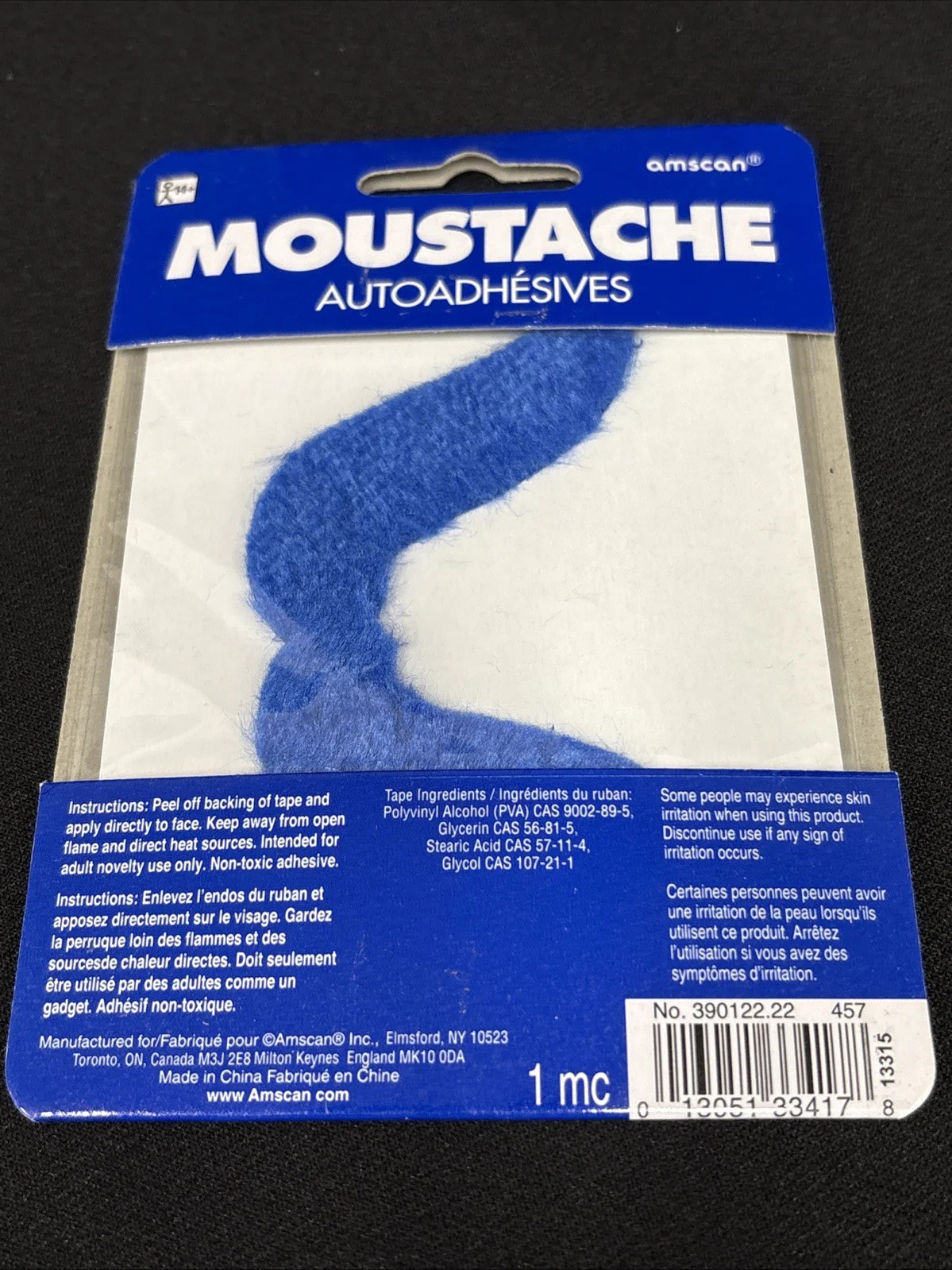 Amscan Blue Moustache Self Adhesive Mustache