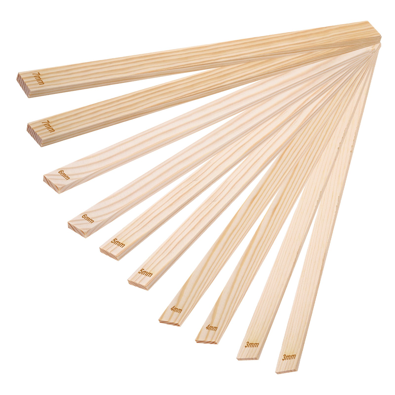 10Pcs Pottery Rolling Mud Stick Guide 13.4x0.8" 3 4 5 6 7mm(H)