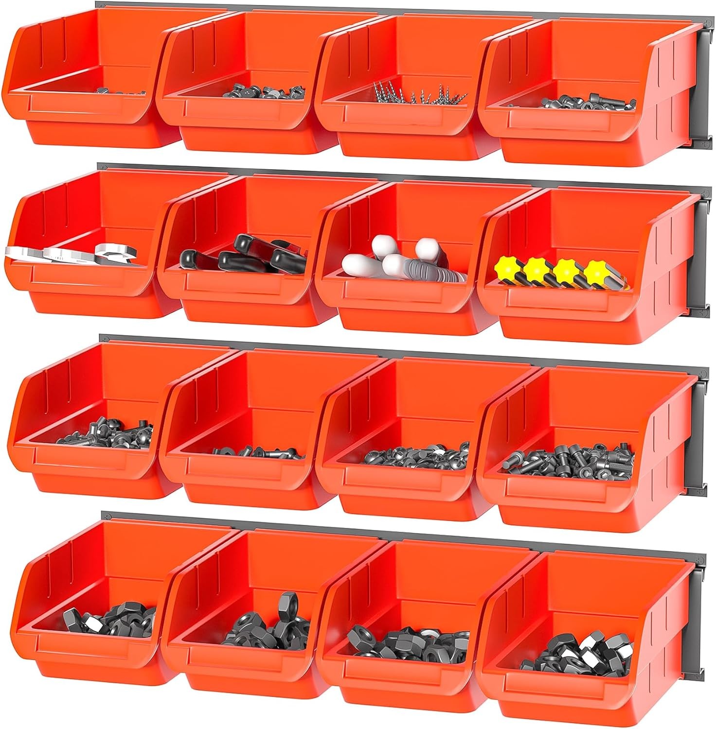 Ultrawall Wall Mounted Storage Bins, Plastic Hanging Storage Organizer Bins