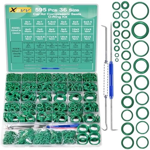 270/595 Pcs Metric and SAE Air Conditioning O-Ring Kit for Automotive A/C