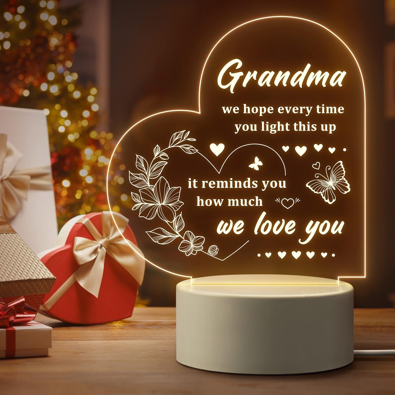 Gifts for Grandma, Grandma - Engraved Night Light, Gift