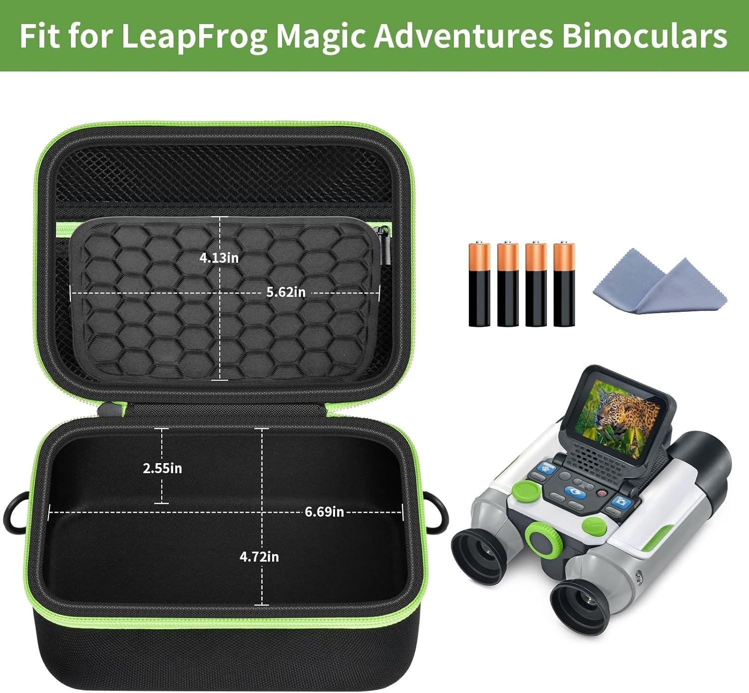 Zippered Storage Organizer for LeapFrog Binoculars with Shoulder Strap & Handle
