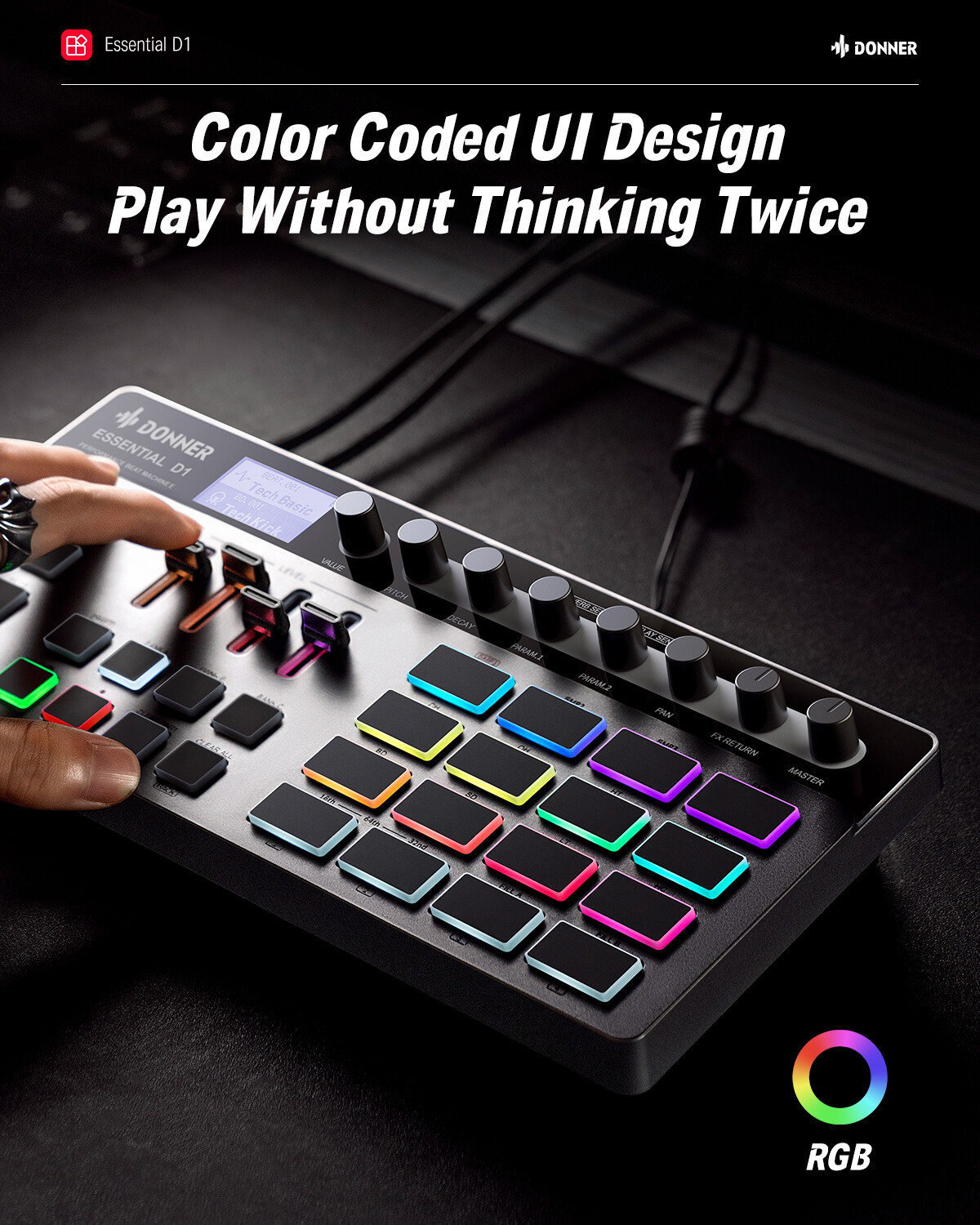 Donner D1 Drum Machine Step Sequencer