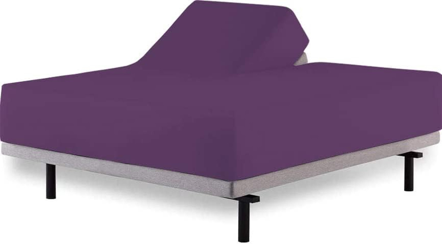 Plum 4-Piece Split Top Queen Microfiber Sheet Set for Adjustable Beds