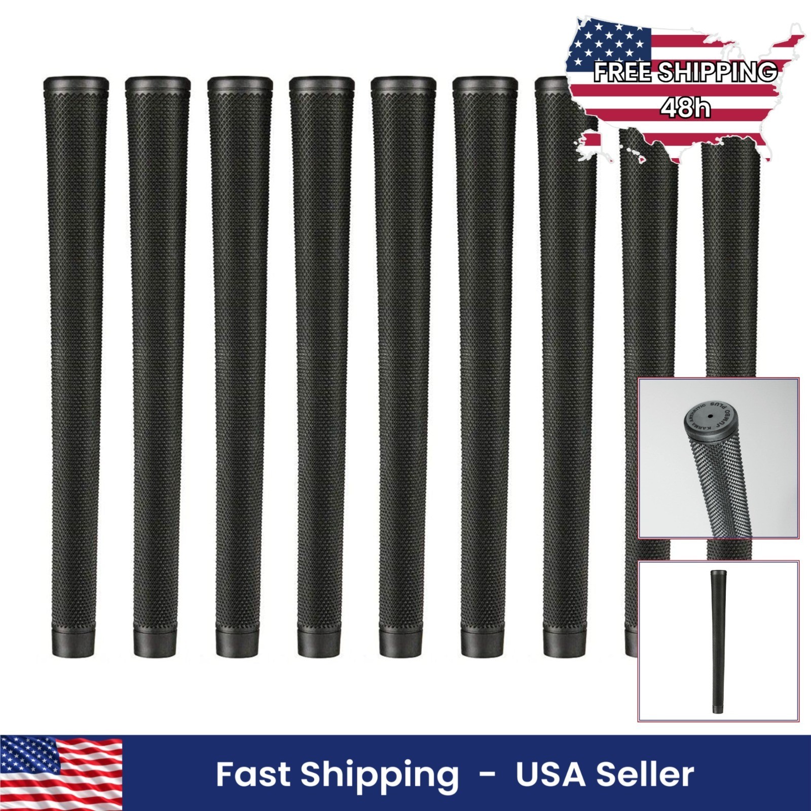 Arthritic Jumbo plus Golf Grips & Grip Kit, Black +5/32” Oversized Shock-Absorbi