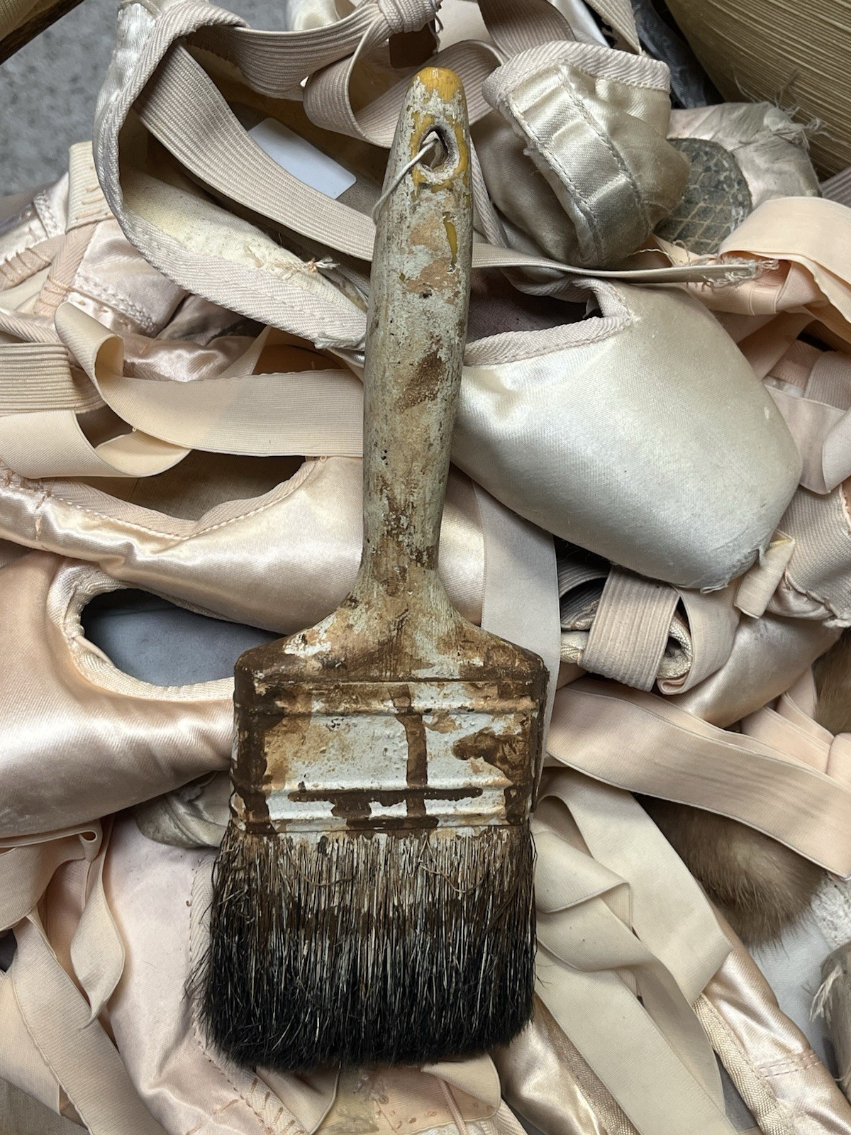 Vintage Antique Horse Hair Paint Brush Art Class Old French Farmhouse Decor