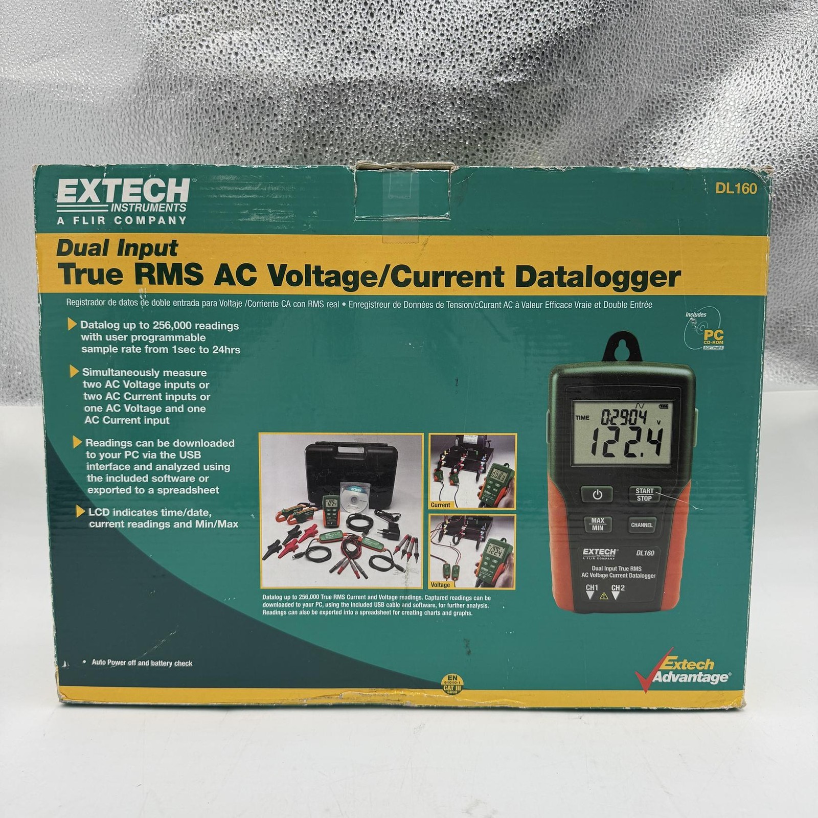 Extech DL160 Dual Input True RMS AC Voltage Current Datalogger