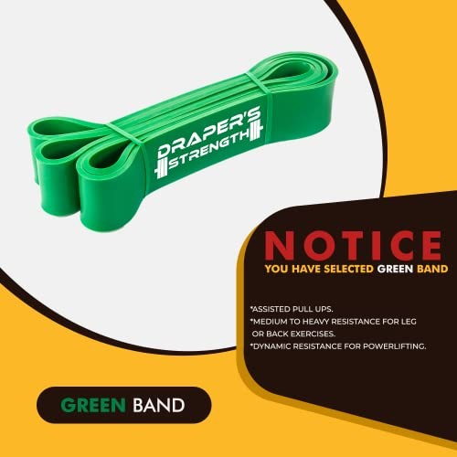 Draper's Strength Heavy Duty Resistance Stretch Loop Bands for #05 Green