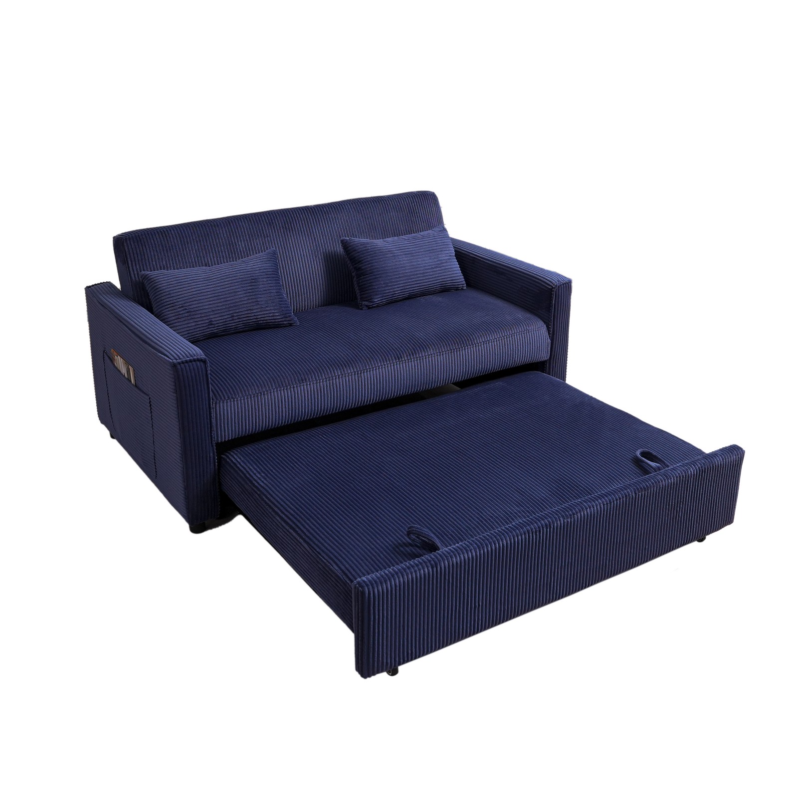Futon Sofa Bed,3-in-1 Multi-Functional Corduroy Sleeper Couch Pull-Out Bed,Adjus