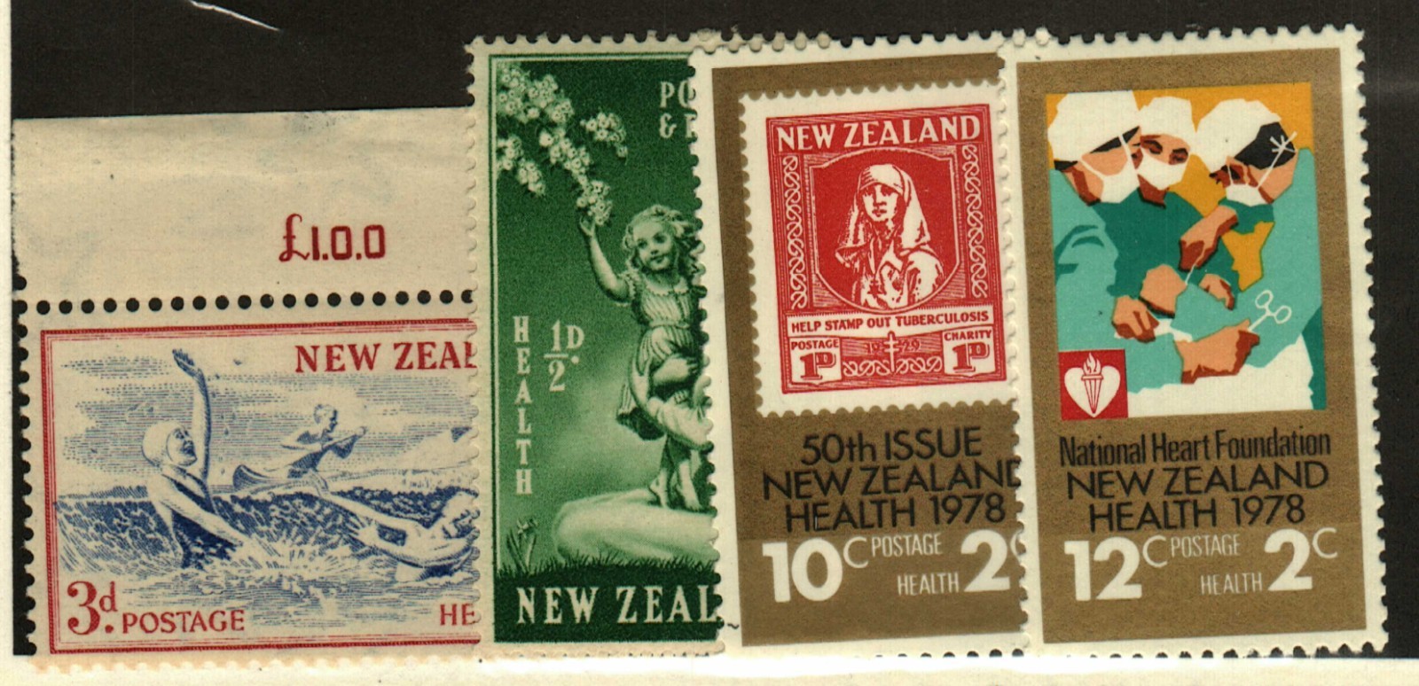 New Zealand #B34, B53 MNH, B101-2 MH
