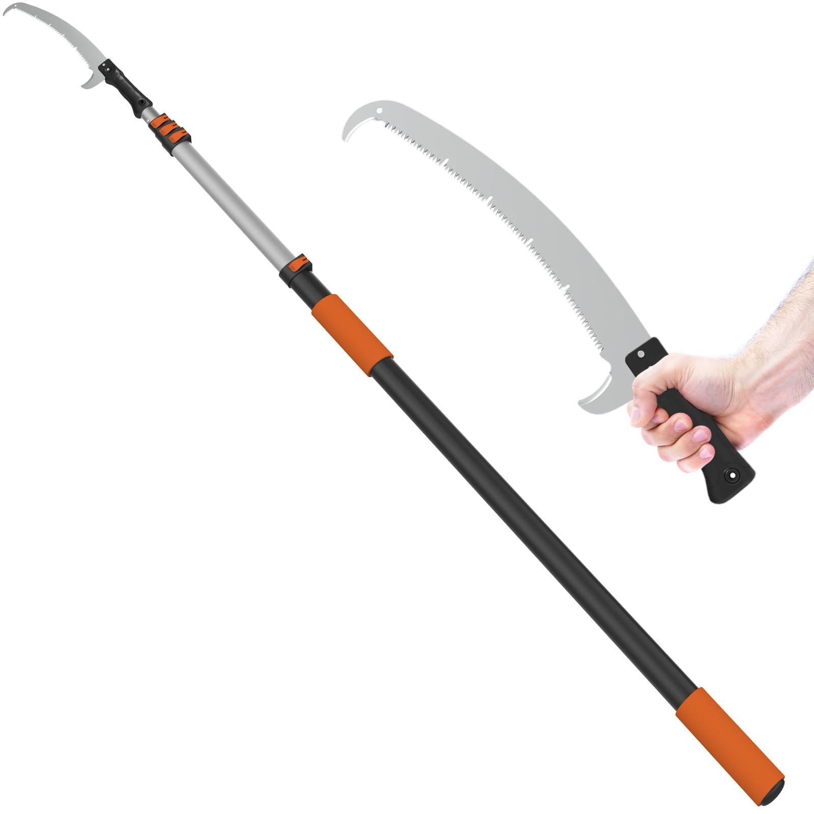 26FT Pole Saw, Telescoping Tree Trimmer with 5-20FT Extension Pole, Manual Br...