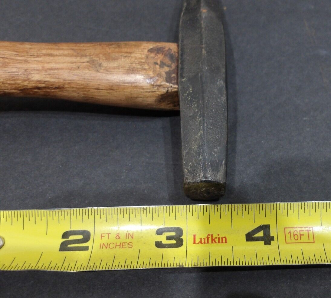 Vintage Upholstery Tack Hammer Split Head Mallet Solid Wooden Handle 10.25" Long