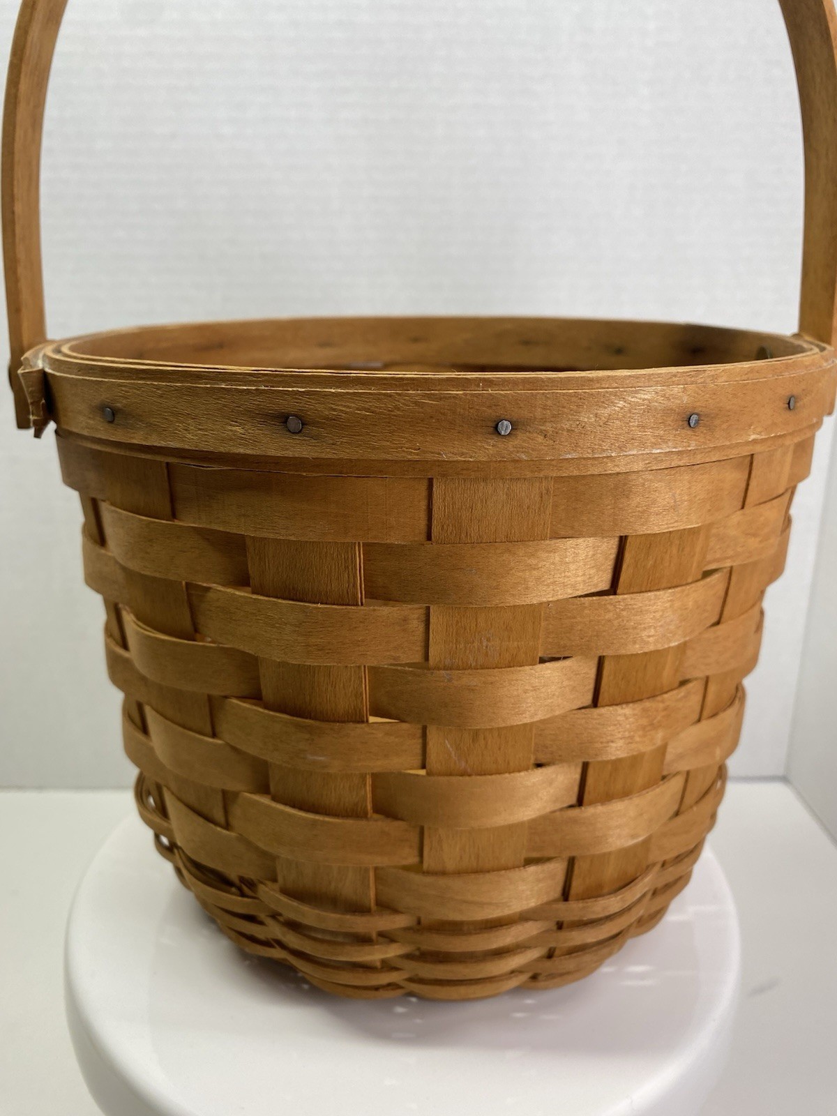 1994 LONGABERGER Classic Tall Medium Fruit Basket Swinging Handle