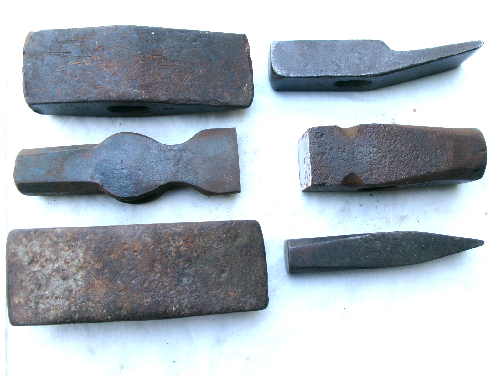 GROUP OF 6 ASSORTED METAL WORKING, BLACKSMITH, AND STONEWORK HAMMERS