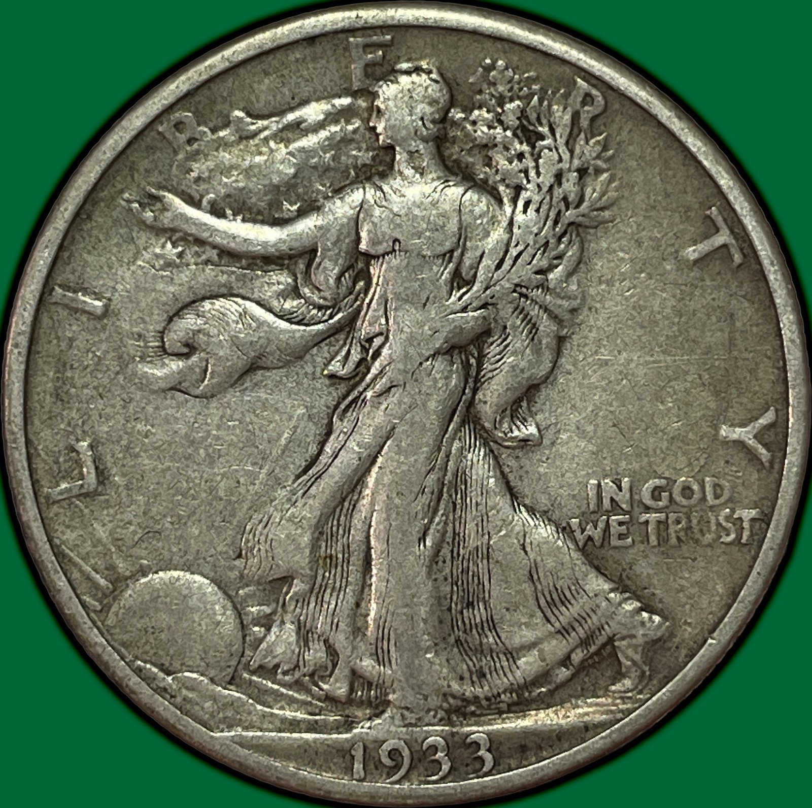 1933-S Walking Liberty Half Dollar Extremely Fine XF Coin #43806