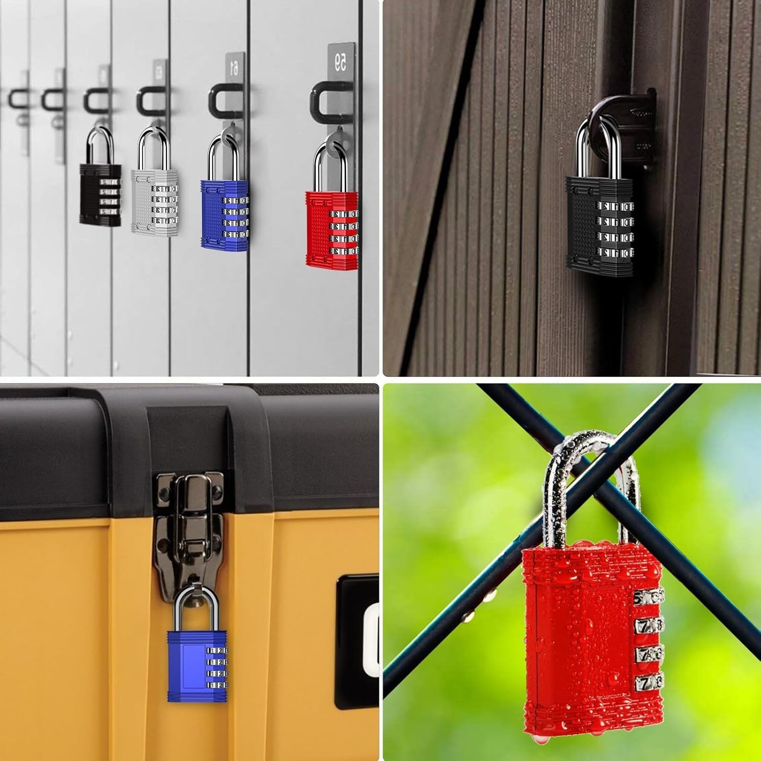 Heavy Duty Waterproof Combination Lock Padlock with 10,000 Combinations - Blue