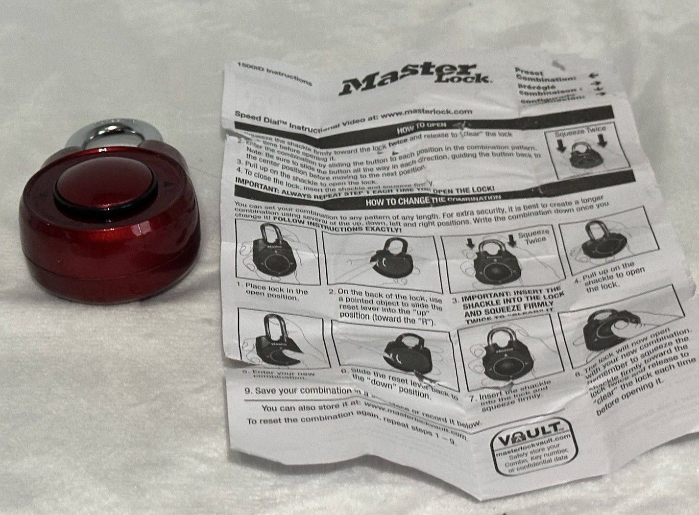 Directional Combination Padlock, Keyless Lock With Resettable Code