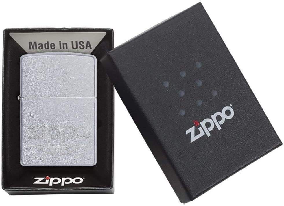 Zippo 24335 Scroll Satin Chrome