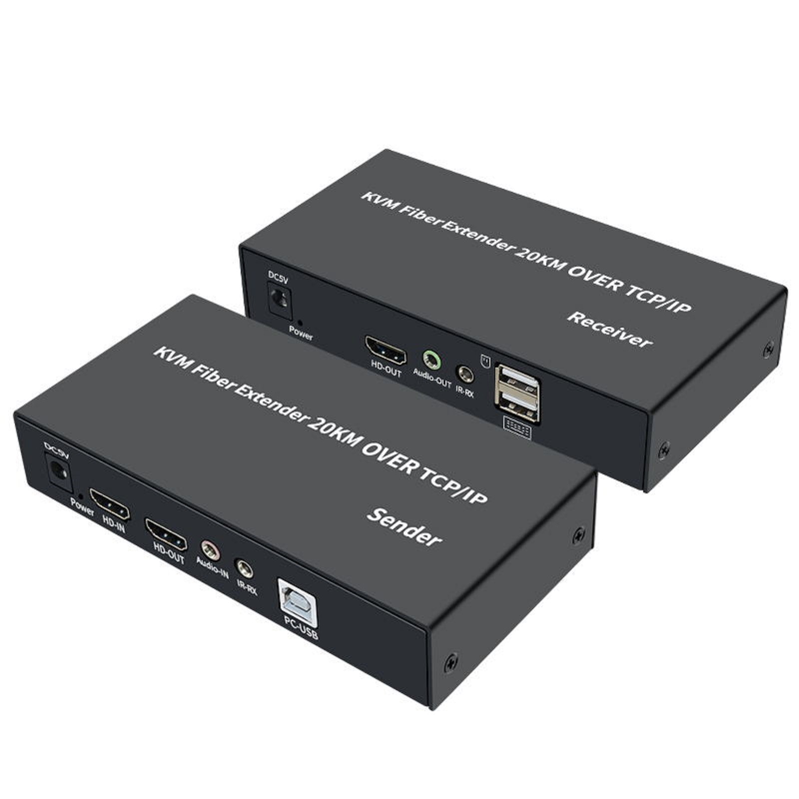 Single Mode HDMI KVM Extender to Fiber Transceiver Support USB Mouse Keyboard