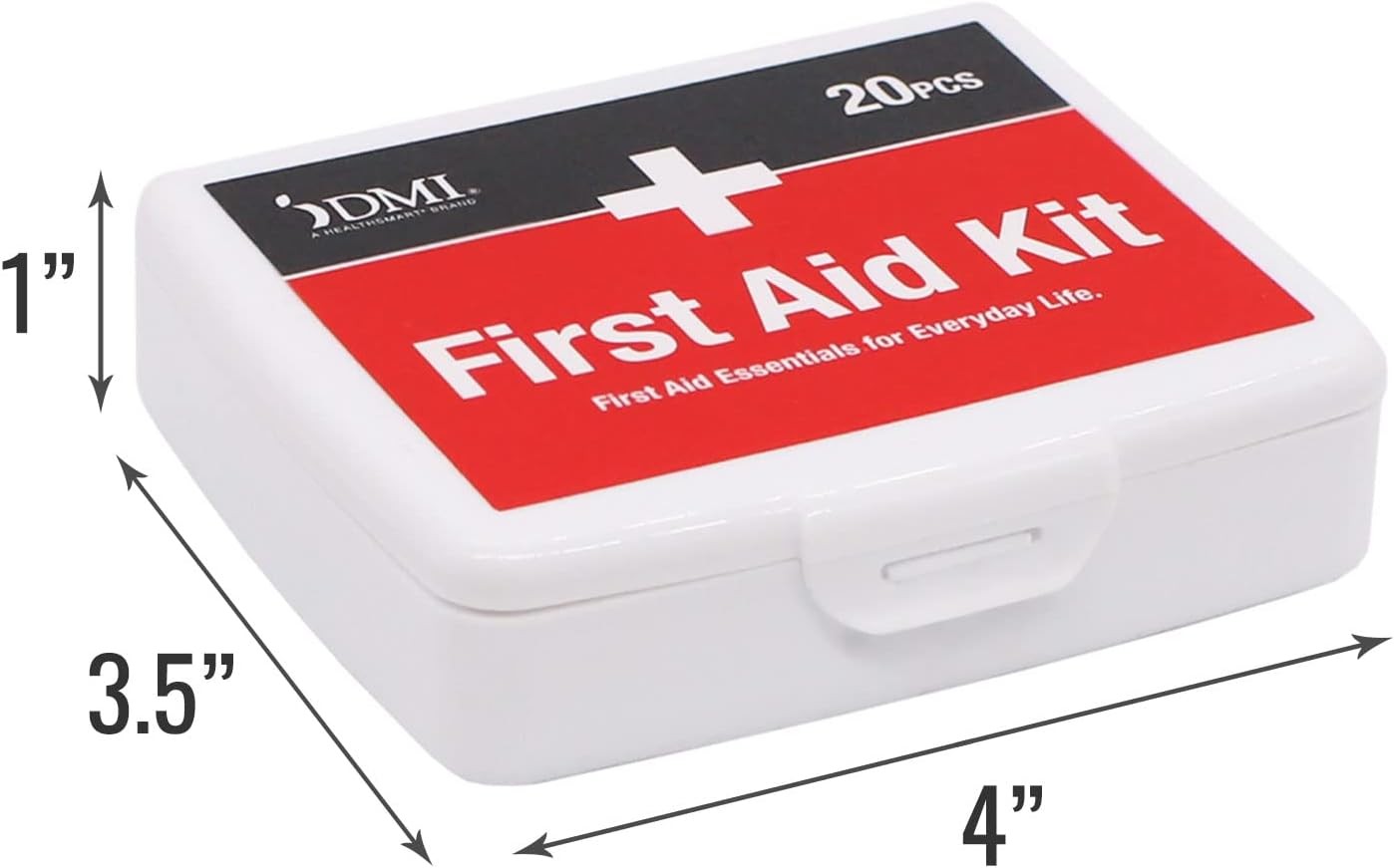 DMI Mini 20-Piece First-Aid Kit, All-Purpose Use for Minor 20 Piece, White