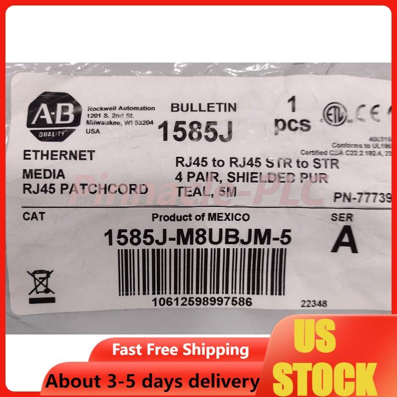 NEW ALLEN BRADLEY 1585J-M8UBJM-5 ETHERNET CABLE - FREE SHIPPING