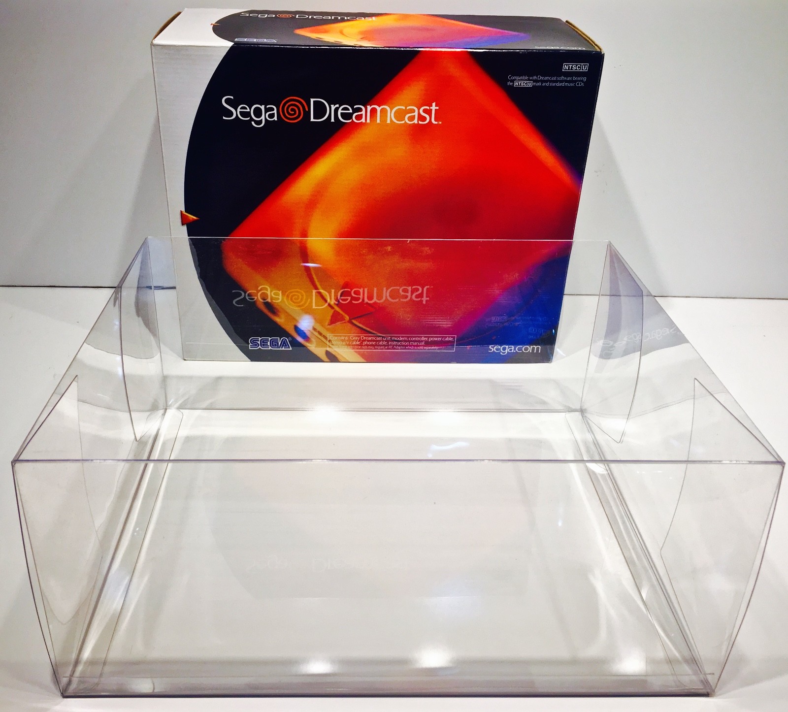 1 Console Box Protector For SEGA DREAMCAST Console Boxes NTSC Clear Display Case