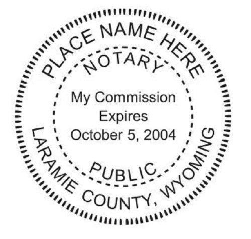 State of Wyoming| Custom Round Self-Inking Notary Public Stamp Ideal 400R