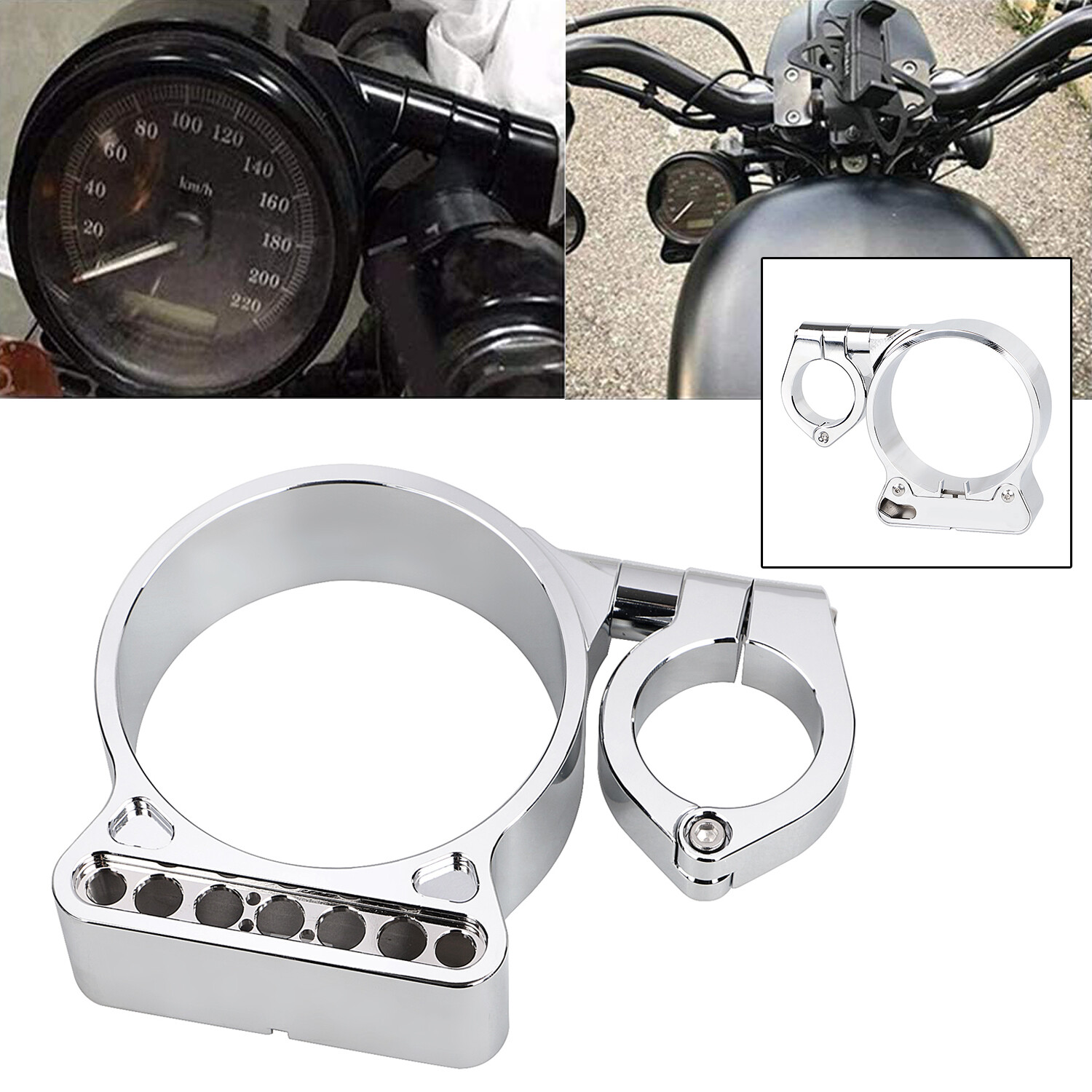 39mm Side Mount Speedo Relocation Bracket Fit For Harley Iron 883 Sportster 1200