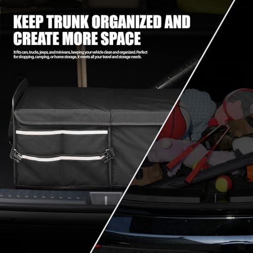 LIBZAKI Car Trunk Storage Organizer, Multi Compartment Standard Black