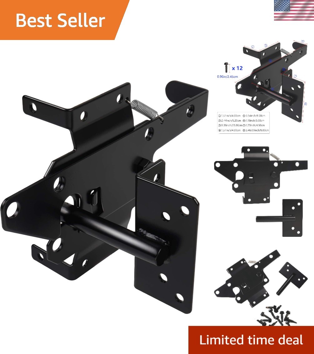 Gate Latches for Wooden Fences Heavy Duty Post Mount Automatic Gravity Lever ...