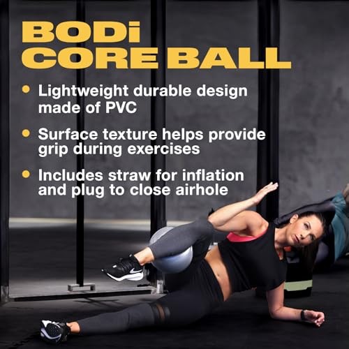 BODi Core Ball for Strengthening, 8" Small Exercise Ball, Silver
