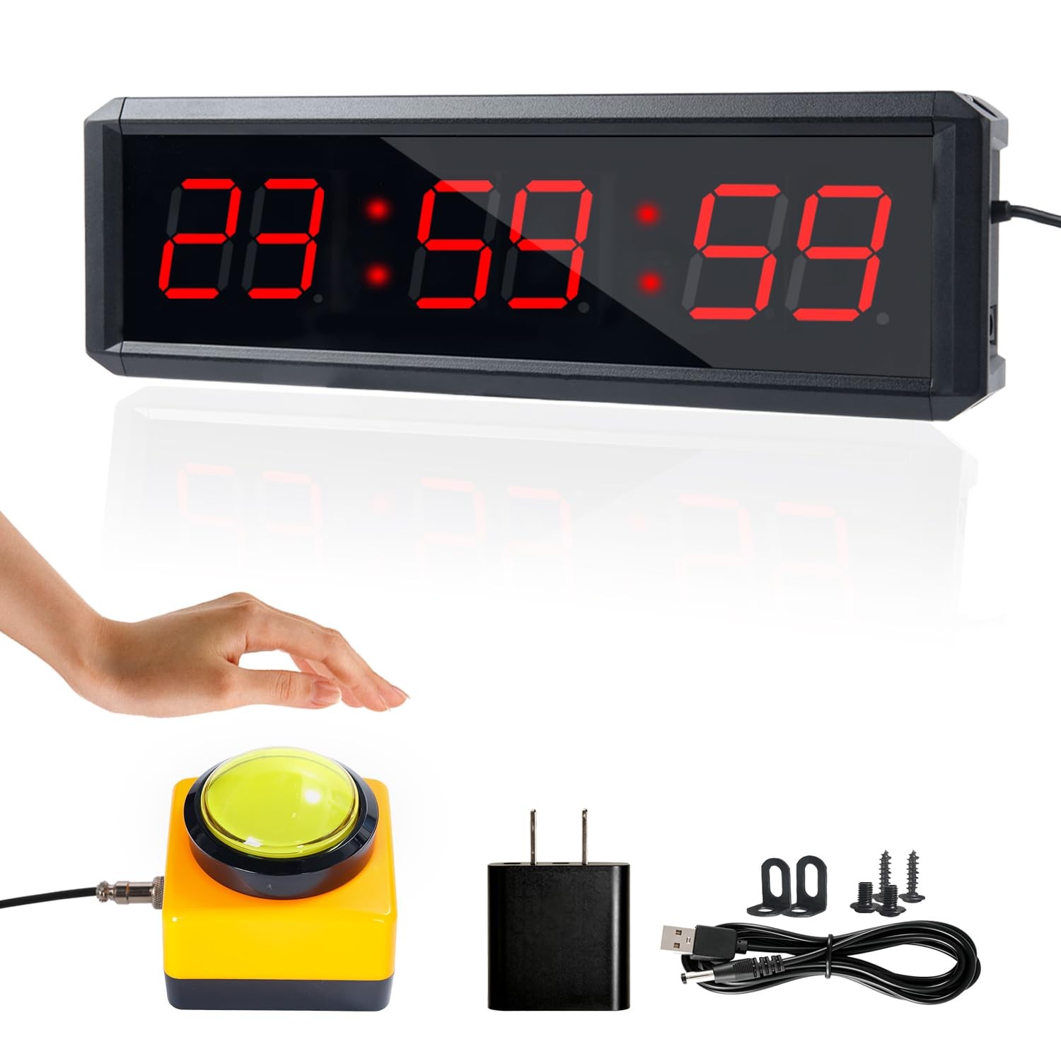 Independent Button Type 1.5-inch Fitness Room Rest Timer, Suitable for Gym Ex...
