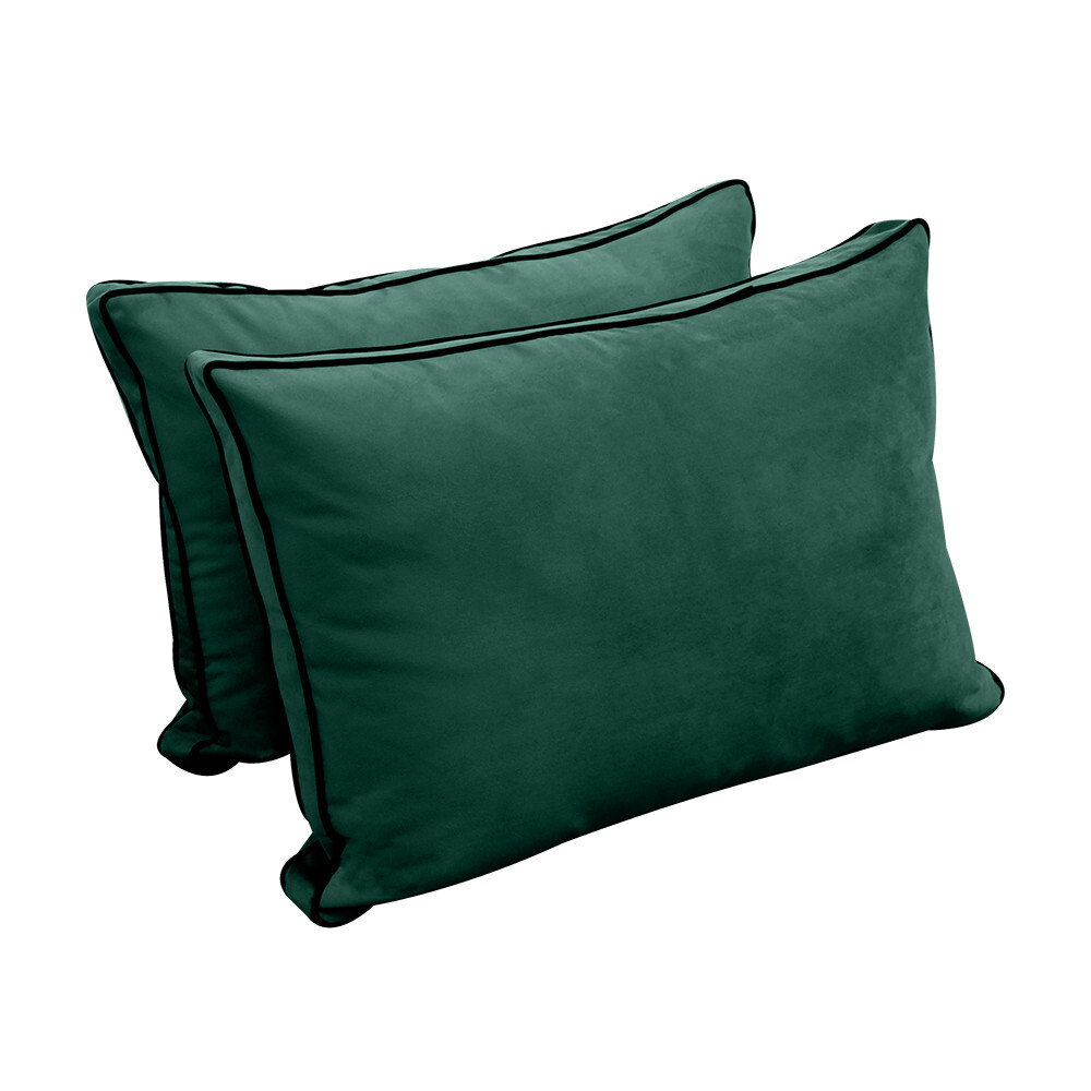 STYLE V1 Twin Velvet ContrastPipe Indoor Daybed Bolster Pillow |COVER ONLY|AD317
