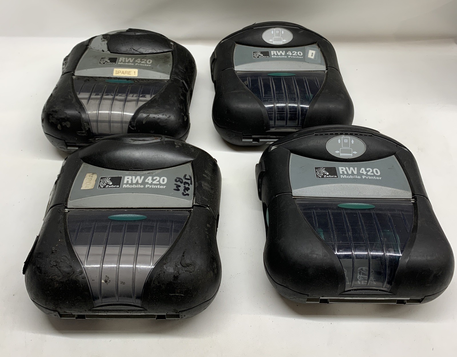 LOT OF 4 Zebra RW420 Mobile Printer *Charger Not Included* No cord No Battery