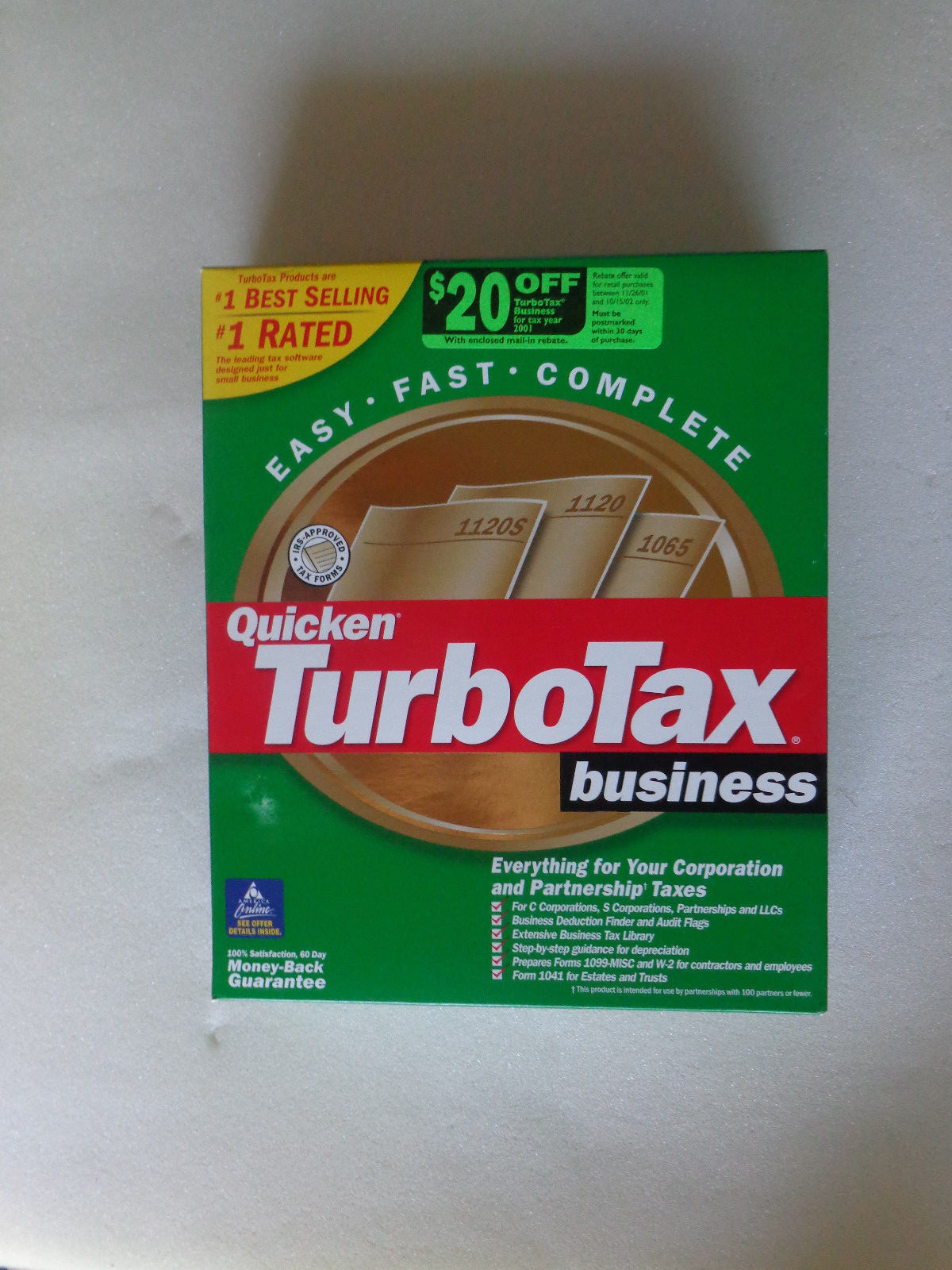 Intuit TurboTax Business for Tax Year 2001(New!Factory sealed retail box)