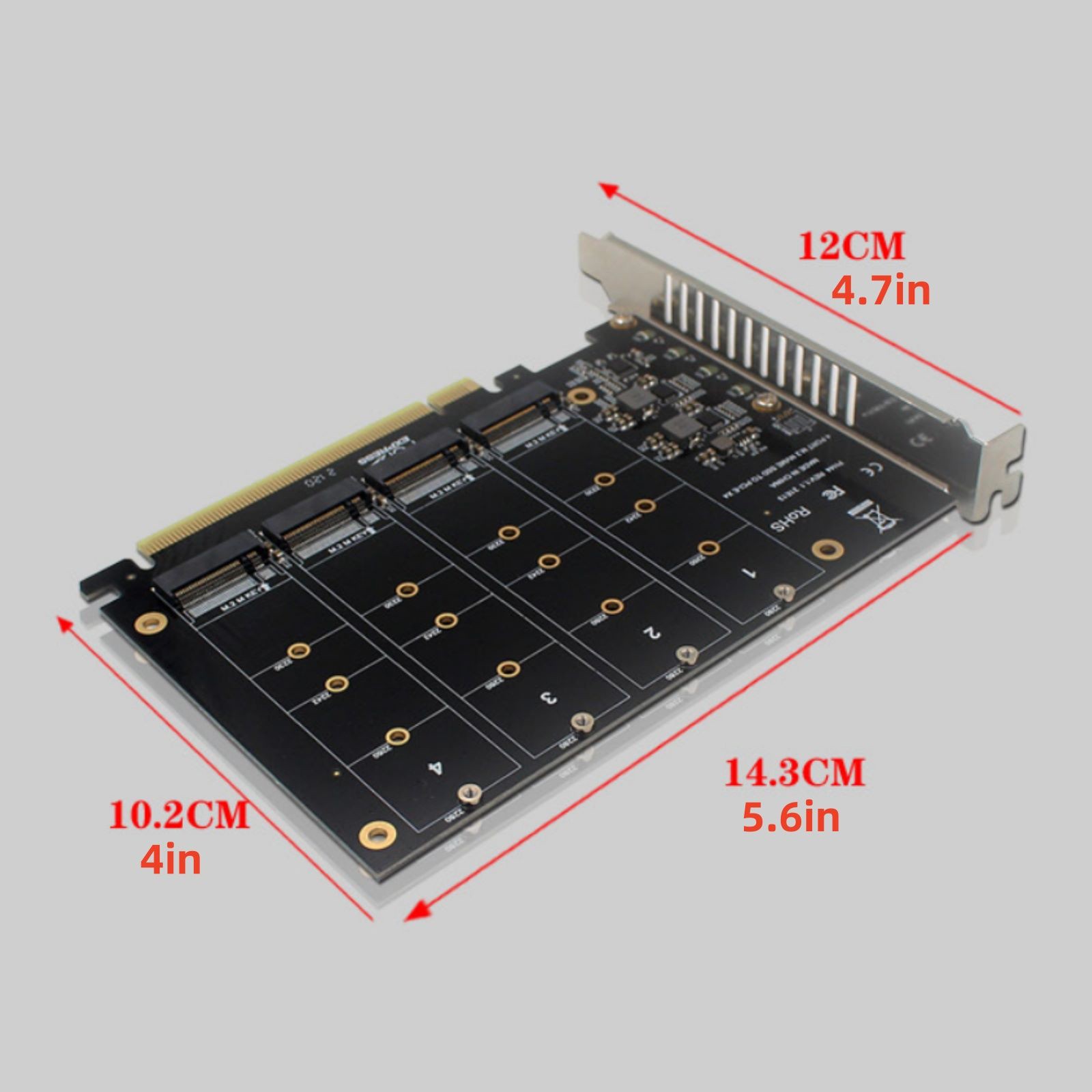 Adapter Card NVME M.2 MKEY PCIE 3.0/4.0 4*32Gbps SSDs Upgrading Accessories