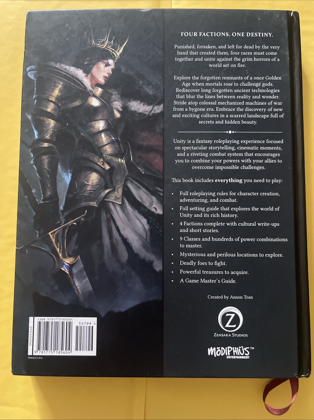 Unity Core Rulebook RPG Modiphius