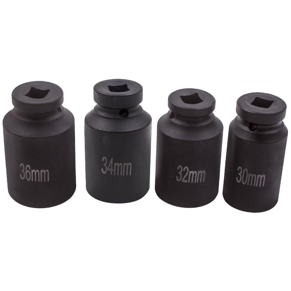 12 Point 1/2'' Drive Deep Spindle Axle Nut Socket Set 30mm 32mm 34mm 36mm