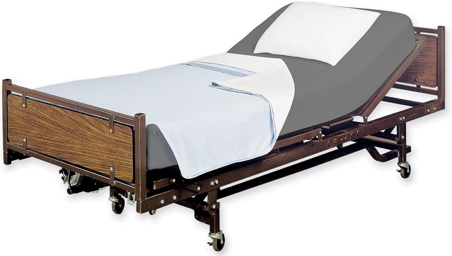 2 Pack Fitted Hospital Bed Sheets Ultra Soft Microfiber (Dark Grey) 36”x84”x 12'
