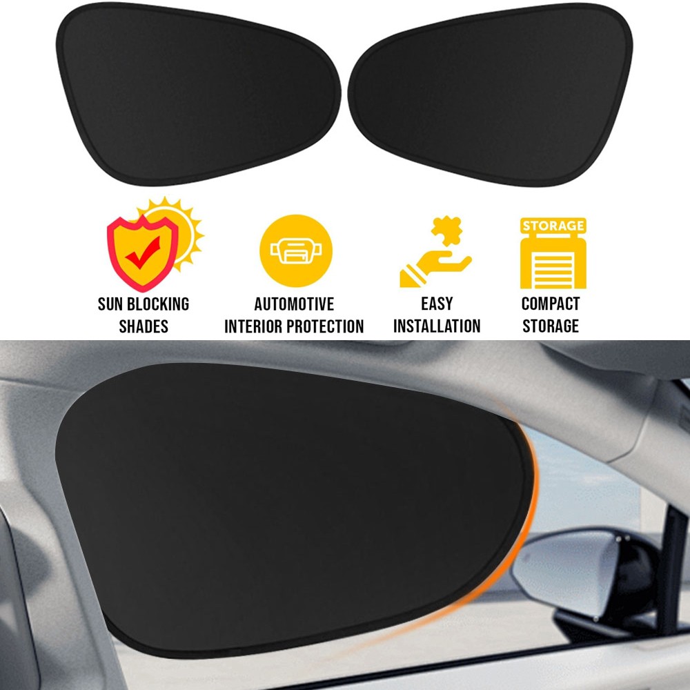 2Pcs Car Side Window Sun Shade Static Cling UV Blocker Visor Extender For Ford