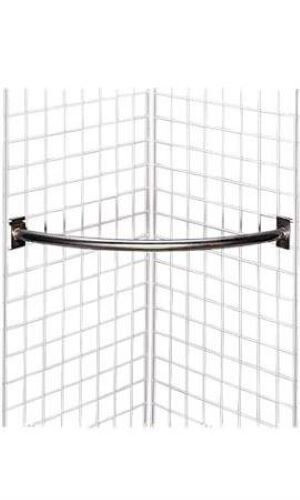 Wire Grid Quarter Circle Chrome Wiregrid  30" Gondolla Hangrail Slat Grid