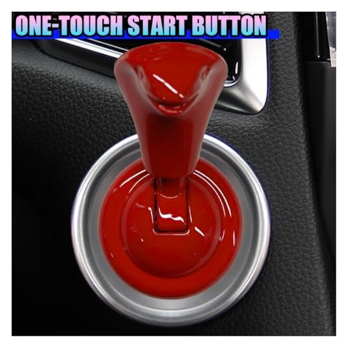 Car Push Start Button Cover, Metal Engine Start Stop Button Cover, Cool Red